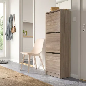 Zapatera Laura ZL3 moderna y resistente para entradas Panamá Zapatera Laura ZL3 de madera clara, personalizada y resistente en entrada moderna